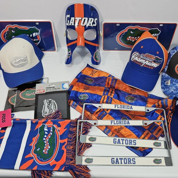Florida Gators Fan Gear Lot Hats Plates Scarf Masks Frames Accessories - Picture 3 of 4